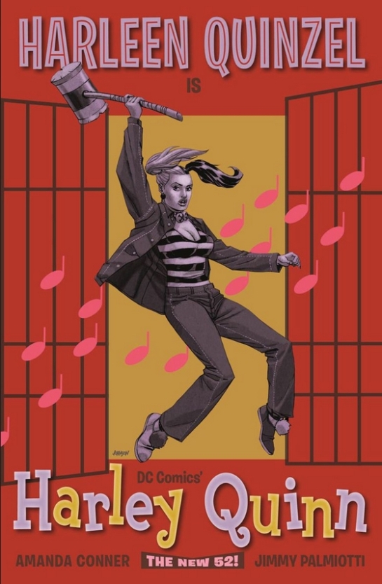 Harley Quinn # 16 ispirata Jailhouse Rock, con copertina di Dave Johnson.